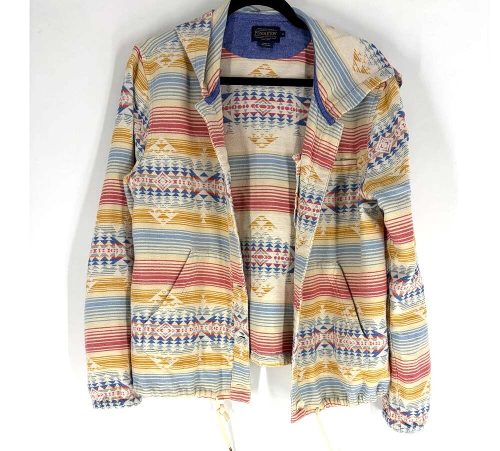 Pendleton Multi Color Flannel Hoodie, M